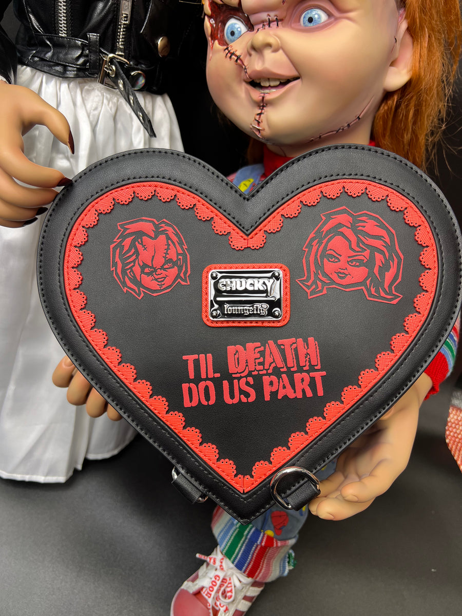 chucky and tiffany mini backpack Awesome Collectibles Loungefly Exclusive “Chucky and Tiffany” Converti – My Awesome Collectibles