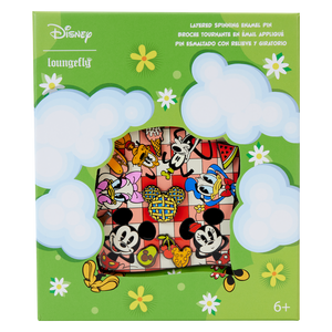 Loungefly Mickey & Friends Picnic Blanket 3" Collector Box Spinning Pin