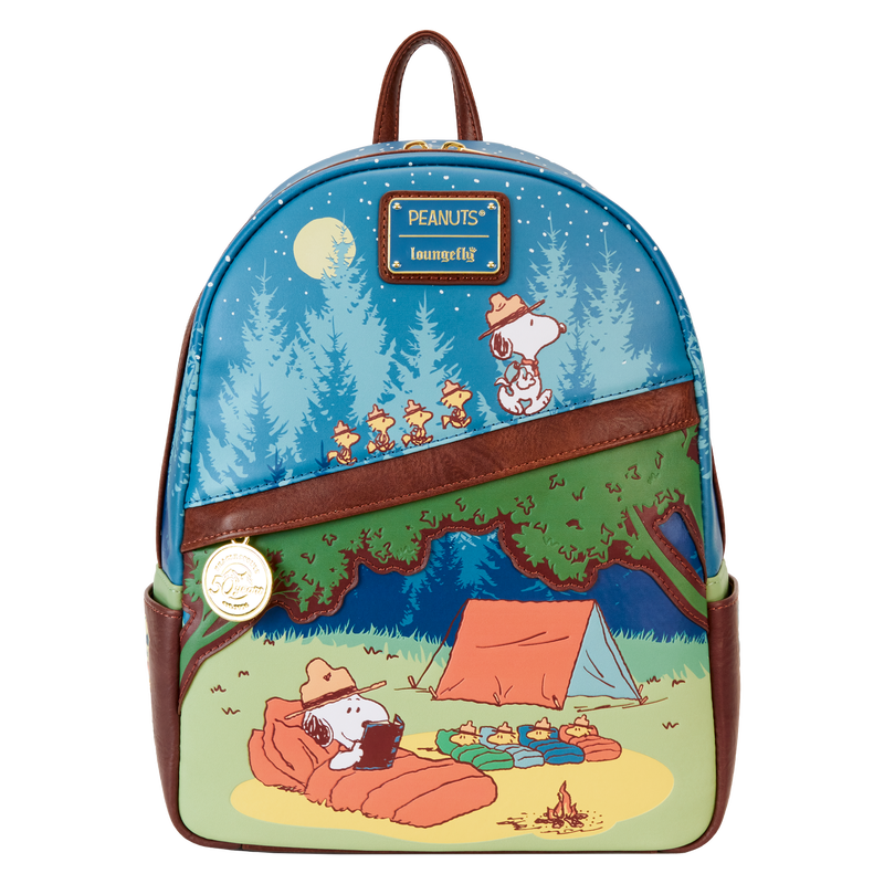 LOUNGEFLY Peanuts 50th Anniversary Snoopy's Beagle Scouts Mini Backpack