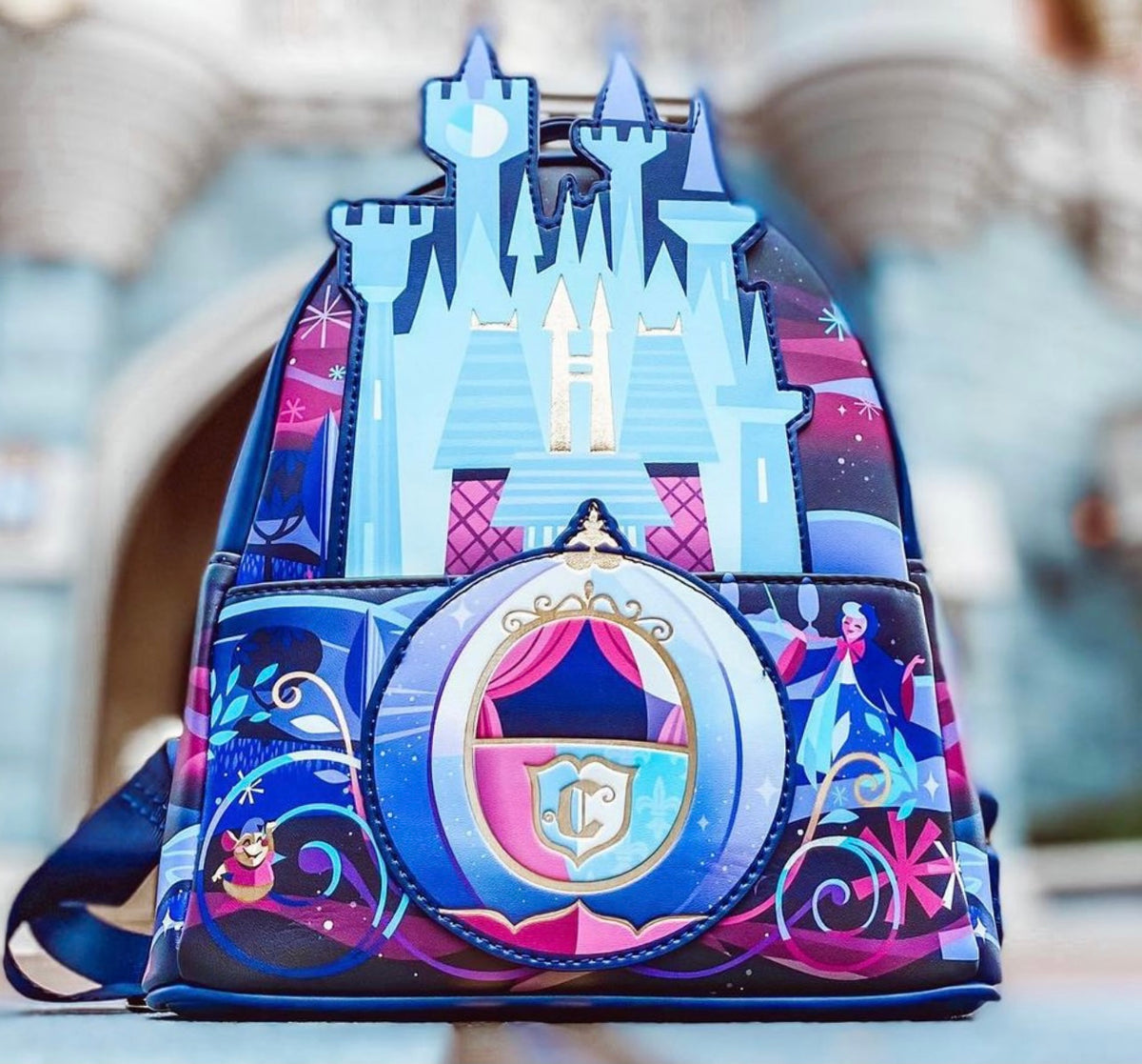 Loungefly Mickey & Minnie Winter Skating Scene Mini Backpack (Exclusive)