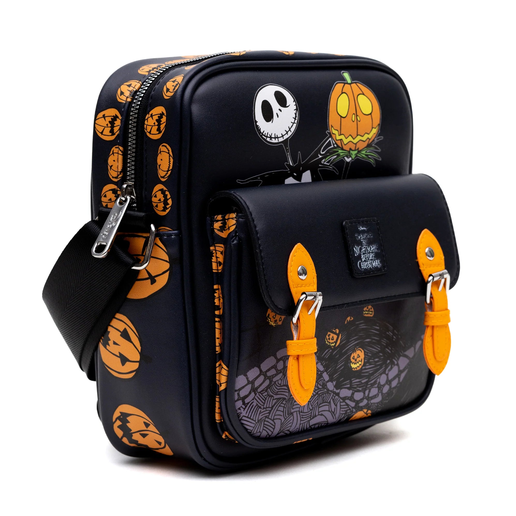 Disney Nightmare Before Christmas Jack-O-Lantern Moon Vegan Leather Crossbody Bag