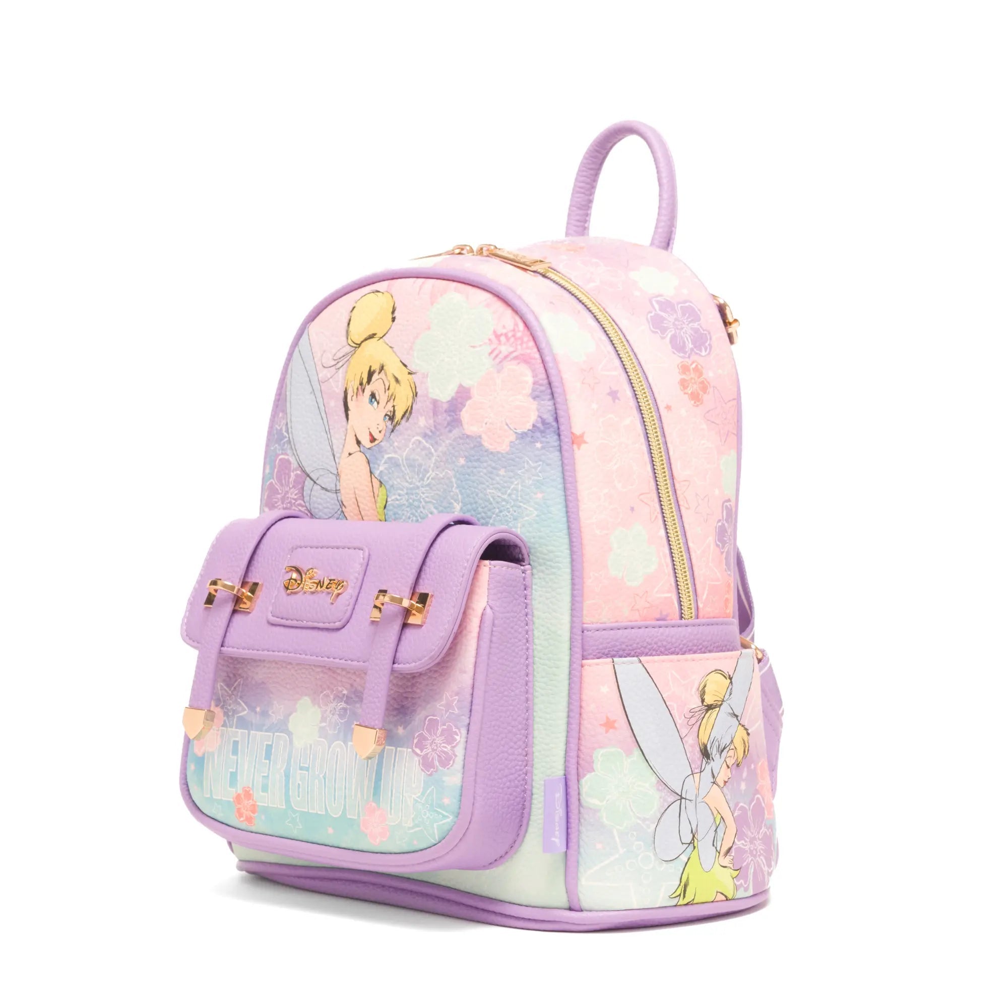 Tinkerbell “Never Grow Up” WondaPop" Vegan Leather Fashion Mini Backpack