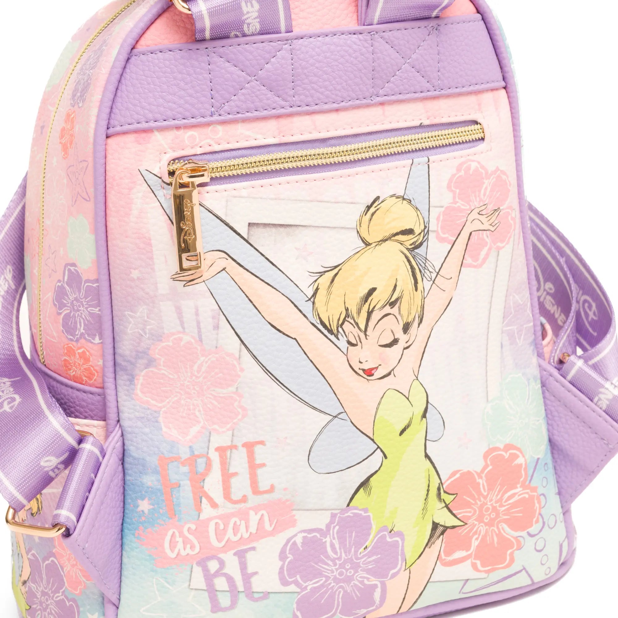 Tinkerbell “Never Grow Up” WondaPop" Vegan Leather Fashion Mini Backpack