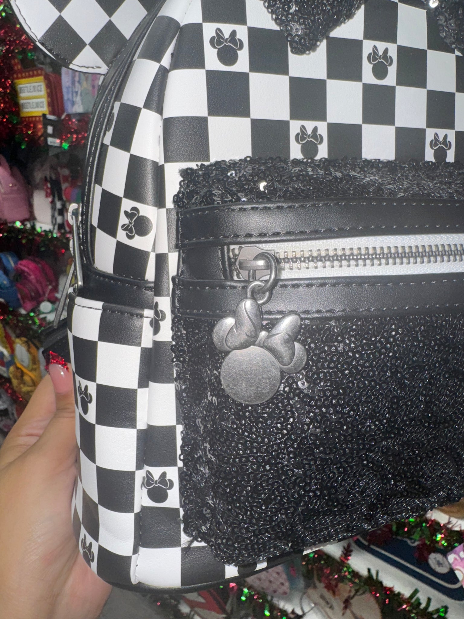 Loungefly Exclusive “Checkered Minnie Mouse Sequin” Mini Backpack – My Awesome Collectibles