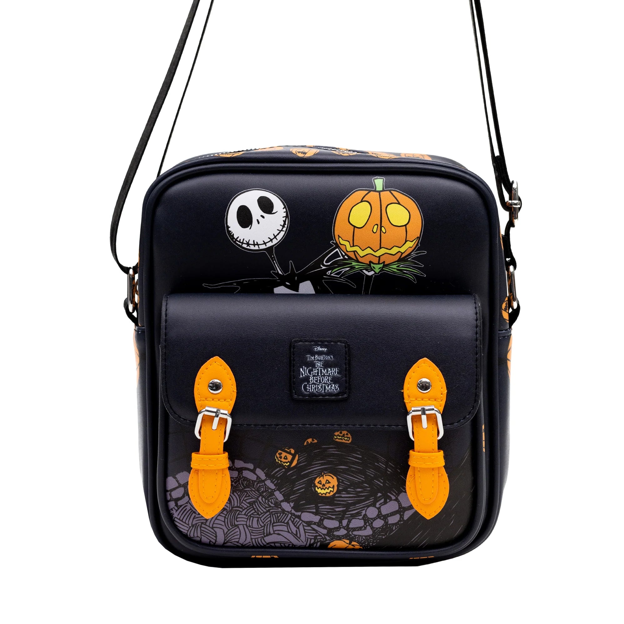 Disney Nightmare Before Christmas Jack-O-Lantern Moon Vegan Leather Crossbody Bag