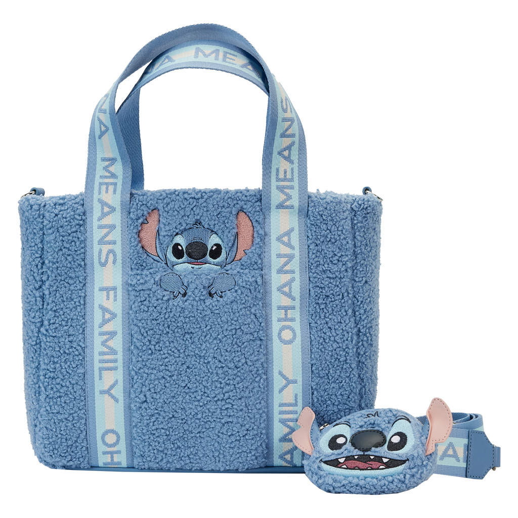 Loungefly DISNEY STITCH PLUSH TOTE BAG WITH COIN BAG