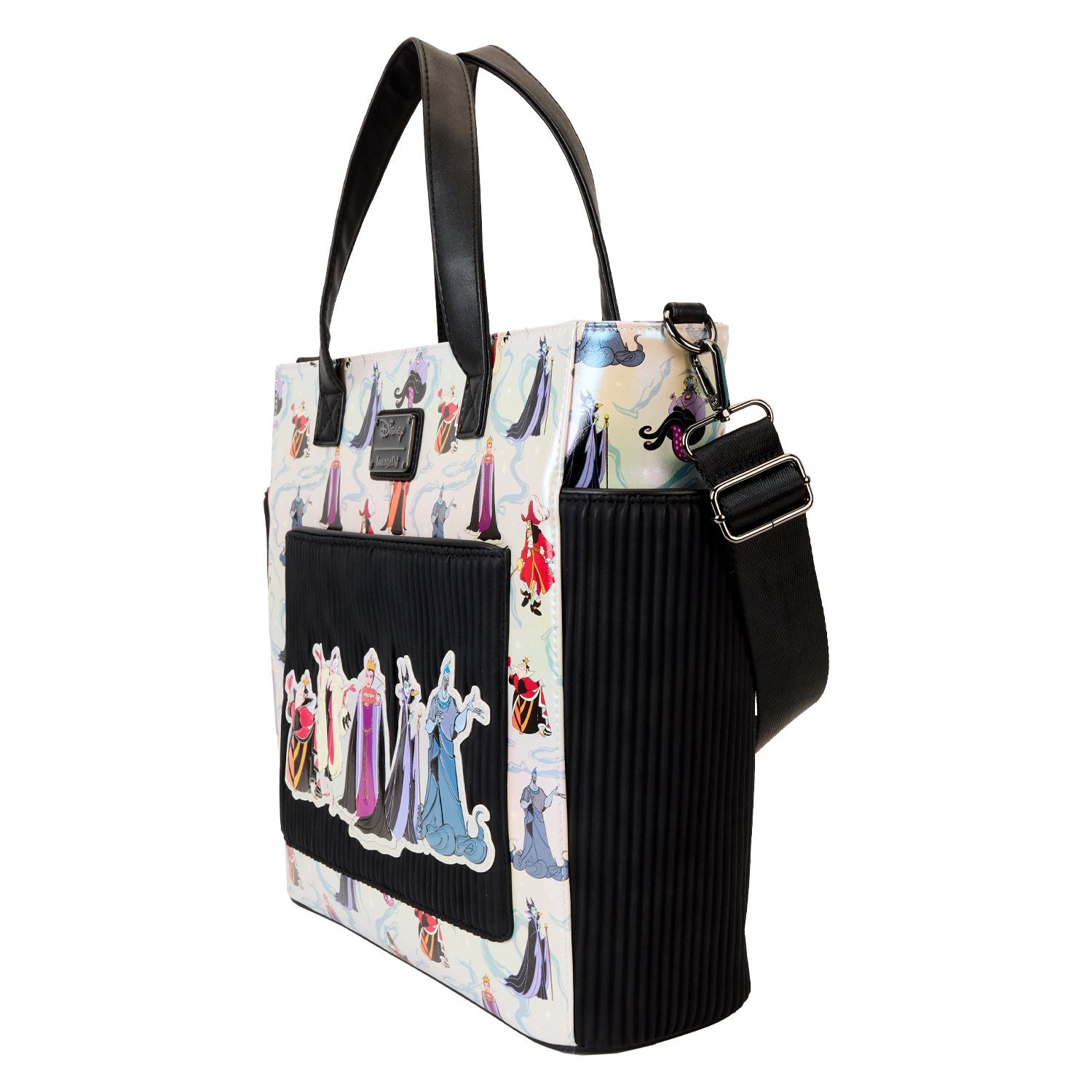 LOUNGEFLY DISNEY VILLAINS AOP CONVERTIBLE BACKPACK & TOTE