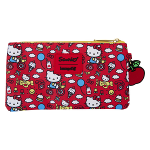 Loungefly HELLO KITTY 50TH ANNIVERSARY CLASSIC AOP NYLON POUCH WRISTLET