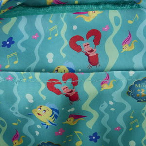 Loungefly The Little Mermaid 35th Anniversary Life is the Bubbles All-Over Print Nylon Square Mini Backpack