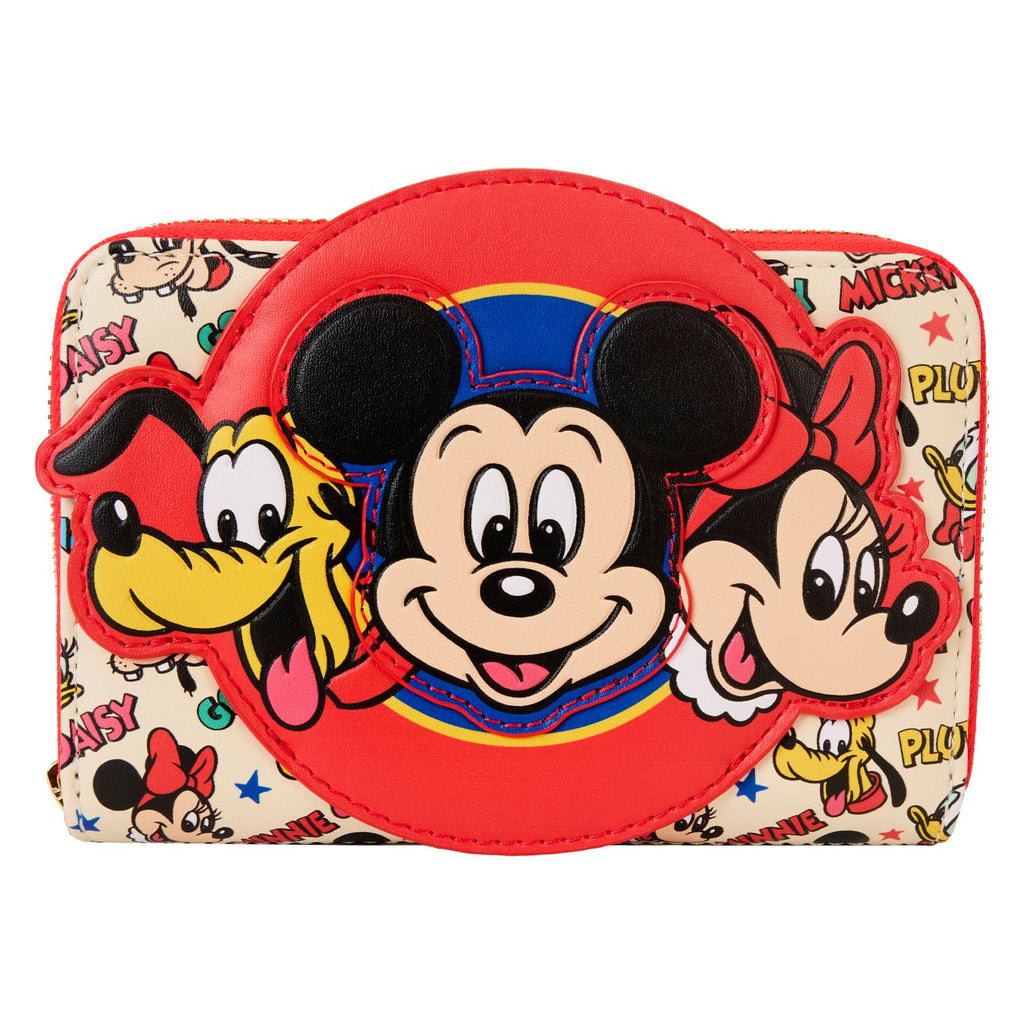 LOUNGEFLY DISNEY MICKEY AND FRIENDS CLASSIC ZIP AROUND WALLET