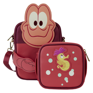 Loungefly The Little Mermaid 35th Anniversary Sebastian Crossbuddies® Cosplay Crossbody Bag with Coin Bag