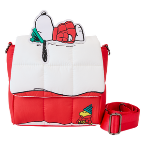 Loungefly Peanuts Snoopy & Woodstock Snow Day Doghouse Crossbody Bag