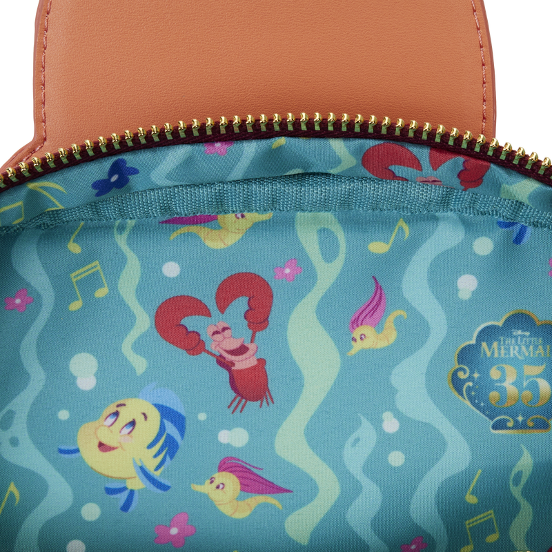 Loungefly The Little Mermaid 35th Anniversary Sebastian Crossbuddies® Cosplay Crossbody Bag with Coin Bag