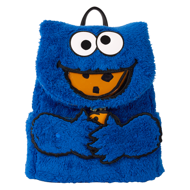 Loungefly Sesame Street Cookie Monster Plush Cosplay Mini Backpack With Coin Bag