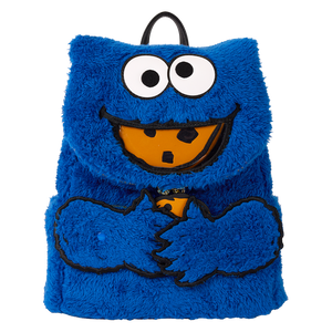 Loungefly Sesame Street Cookie Monster Plush Cosplay Mini Backpack With Coin Bag