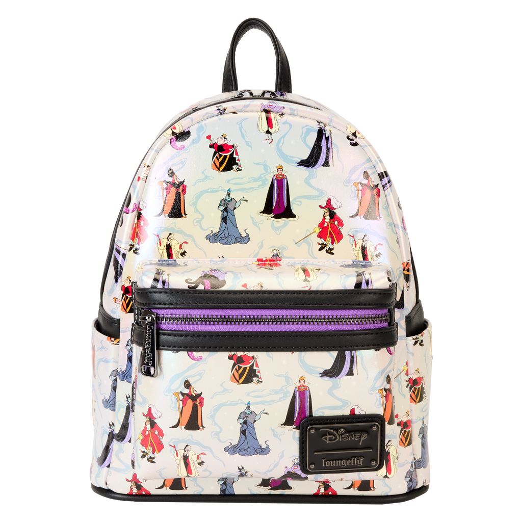 LOUNGEFLY DISNEY VILLAINS IRIDESCENT AOP MINI BACKPACK