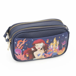 Little Mermaid -- Ariel Double Zipper Crossbody/Shoulder Bag