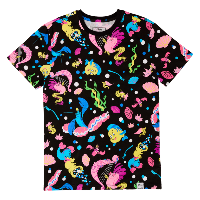 Loungefly The Little Mermaid 35th Anniversary Life is the Bubbles All-Over Print Unisex Tee
