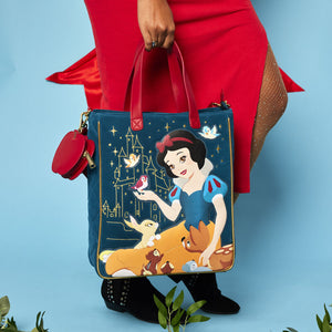 Loungefly DISNEY SNOW WHITE HERITAGE QUILTED VELVET TOTE BAG