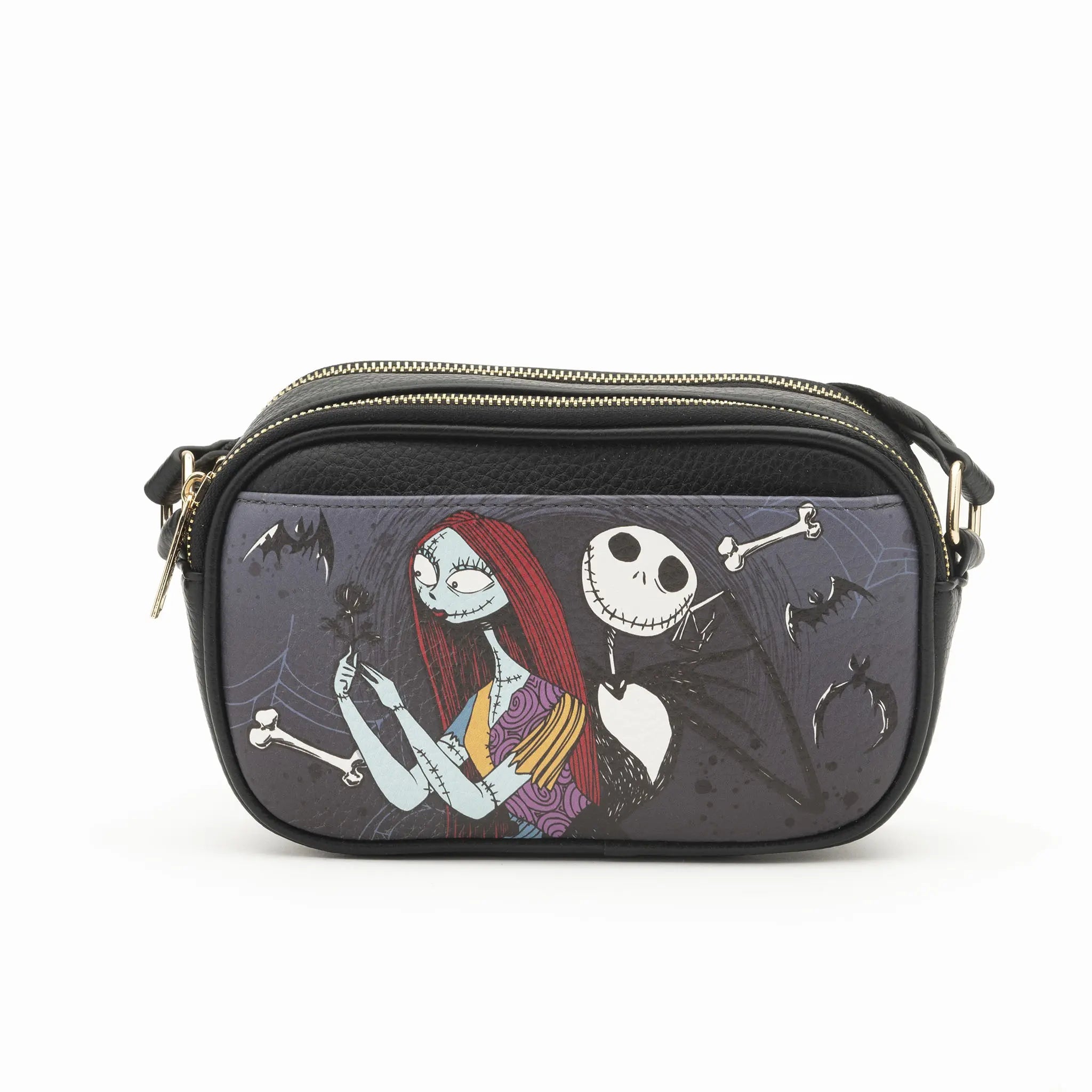 Jack and Sally Double Zipper Crossbody/Shoulder Bag