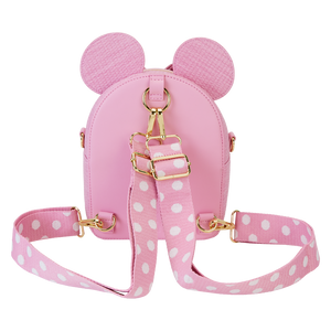 Minnie Mouse Woven Texture Convertible Mini Backpack & Crossbody Bag