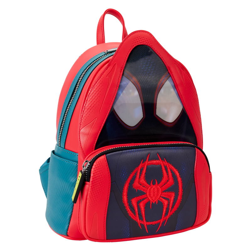 Loungefly Spider-Verse Miles Morales Hoodie Cosplay Lenticular Mini Backpack