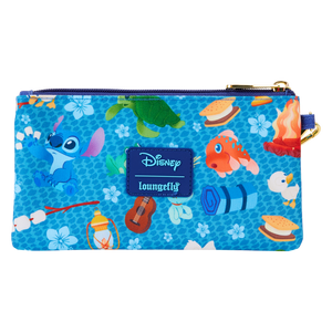 Stitch Camping Cuties All-Over Print Nylon Zipper Pouch Wristlet