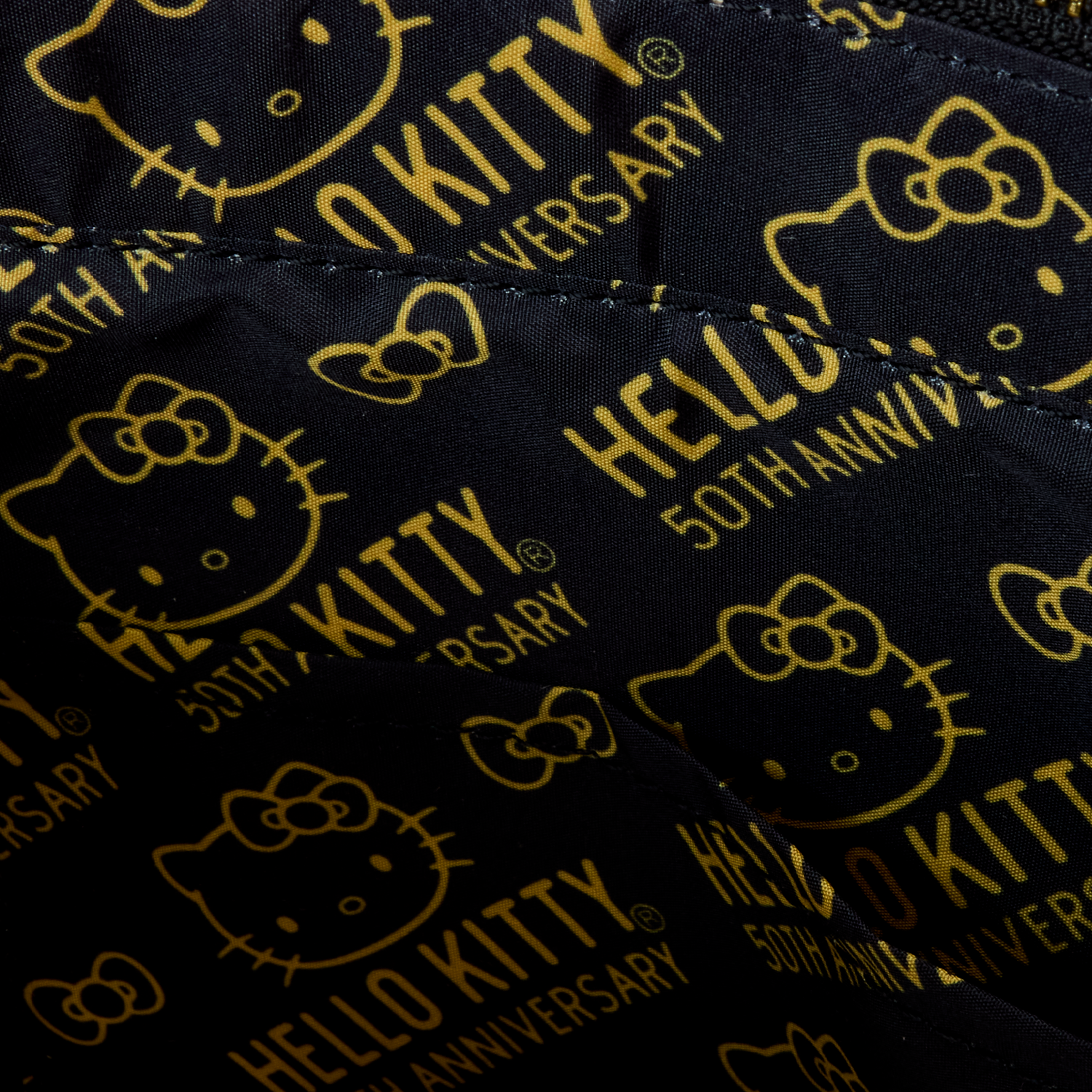 LOUNGEFLY SANRIO 50TH ANNIVERSARY GOLD TOTE BAG