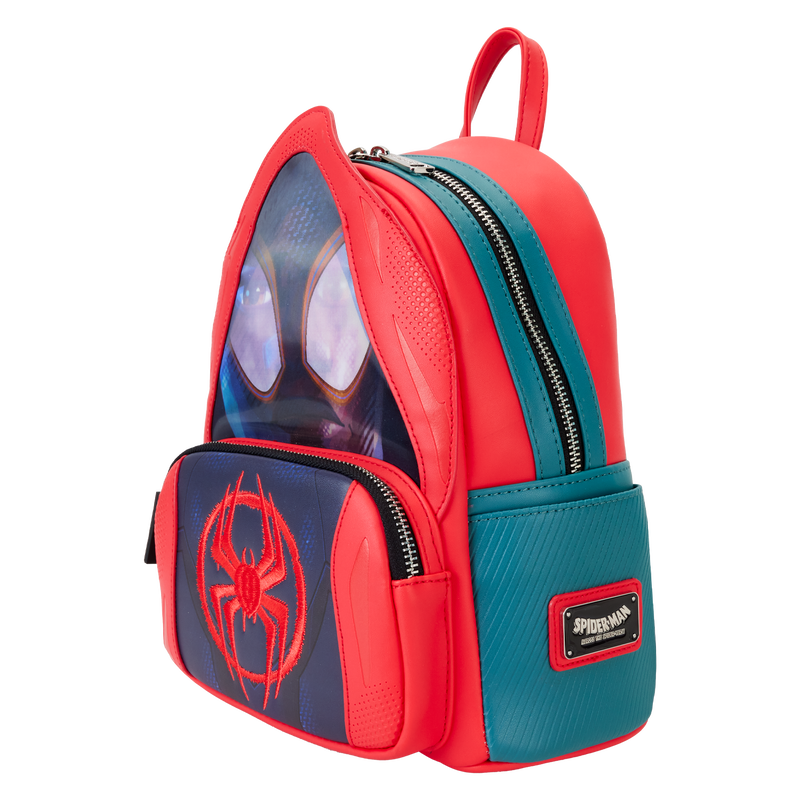 Loungefly Spider-Verse Miles Morales Hoodie Cosplay Lenticular Mini Backpack