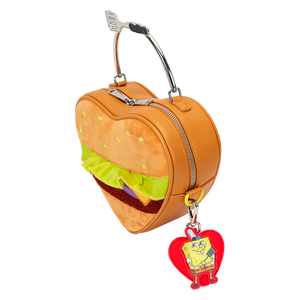 SpongeBob SquarePants Krabby Patty Plush Heart Figural Crossbody Bag