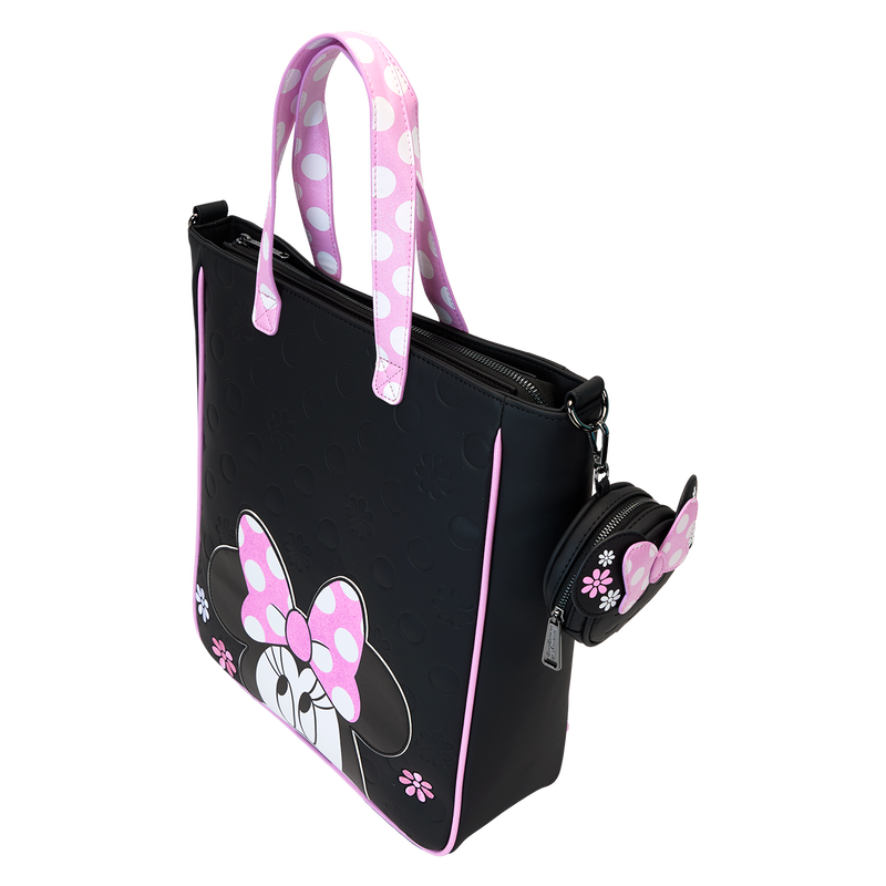 Minnie Mouse Floral Rock The Dots Tote Bag With Coin Bag