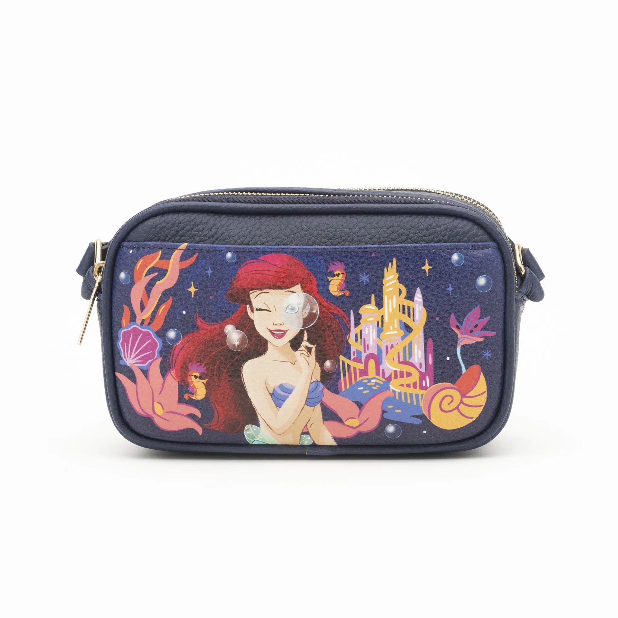 Little Mermaid -- Ariel Double Zipper Crossbody/Shoulder Bag