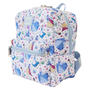 Loungefly Disney Princess Manga Style All-Over Print Nylon Square Mini Backpack