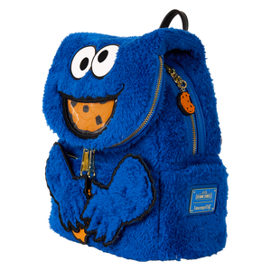 Loungefly Sesame Street Cookie Monster Plush Cosplay Mini Backpack With Coin Bag