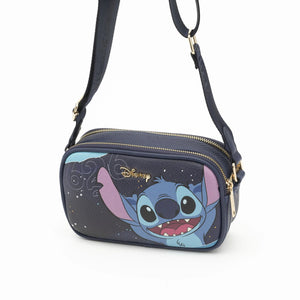 Stitch Double Zipper Crossbody/Shoulder Bag