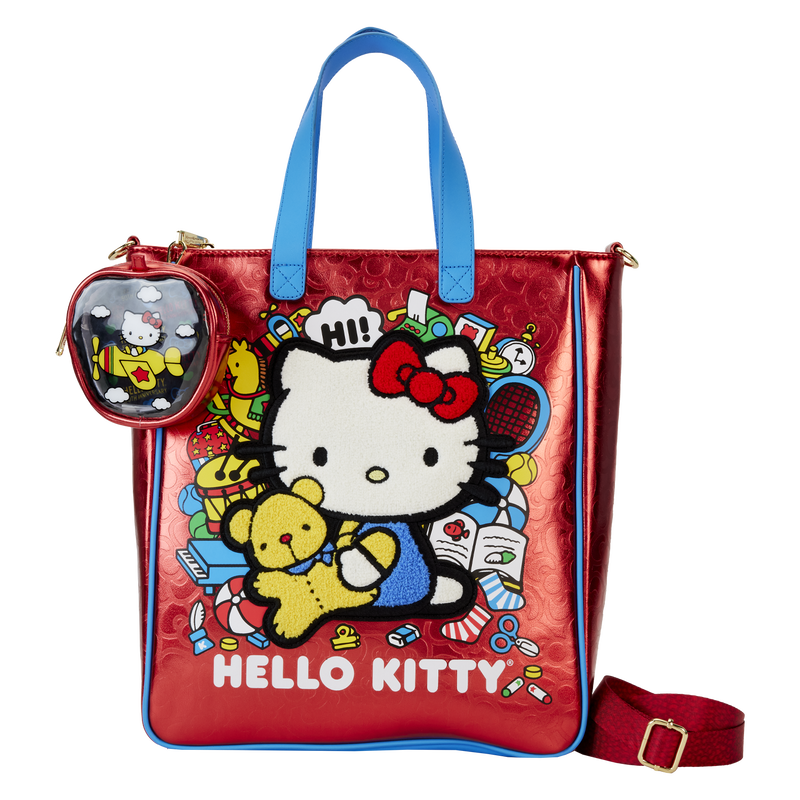 Loungefly HELLO KITTY 50TH ANNIVERSARY METALLIC TOTE BAG WITH COIN BAG