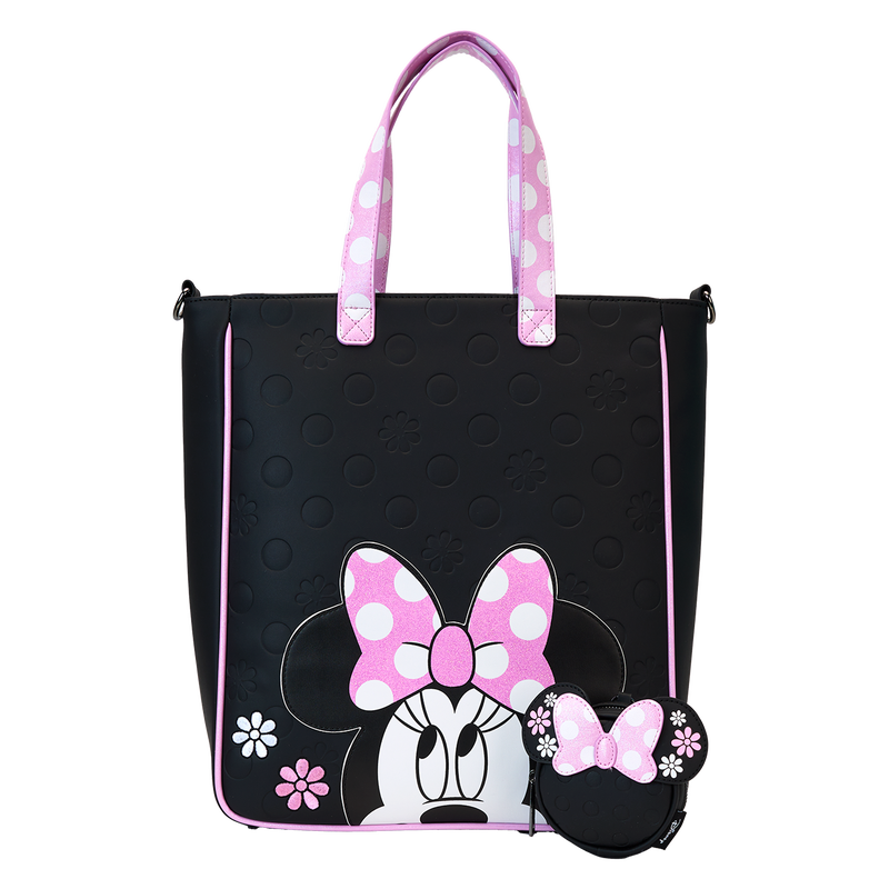 Minnie Mouse Floral Rock The Dots Tote Bag With Coin Bag