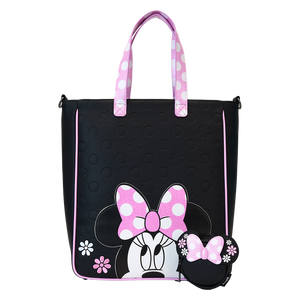 Minnie Mouse Floral Rock The Dots Tote Bag With Coin Bag