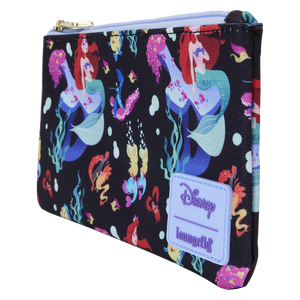 Loungefly The Little Mermaid 35th Anniversary Life is the Bubbles All-Over Print Nylon Zipper Pouch Wristlet