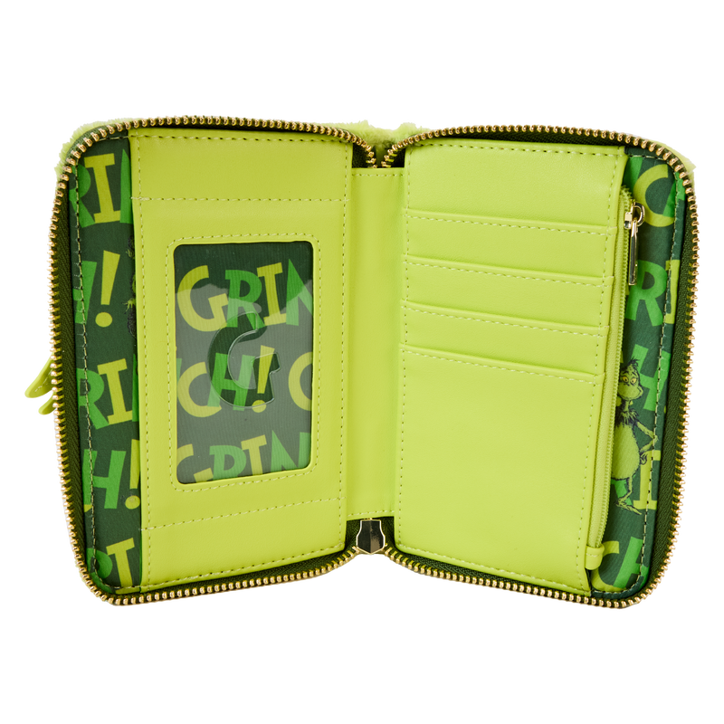 Loungefly Dr. Seuss' How The Grinch Stole Christmas! Plush Cosplay Glow Zip Around Wallet