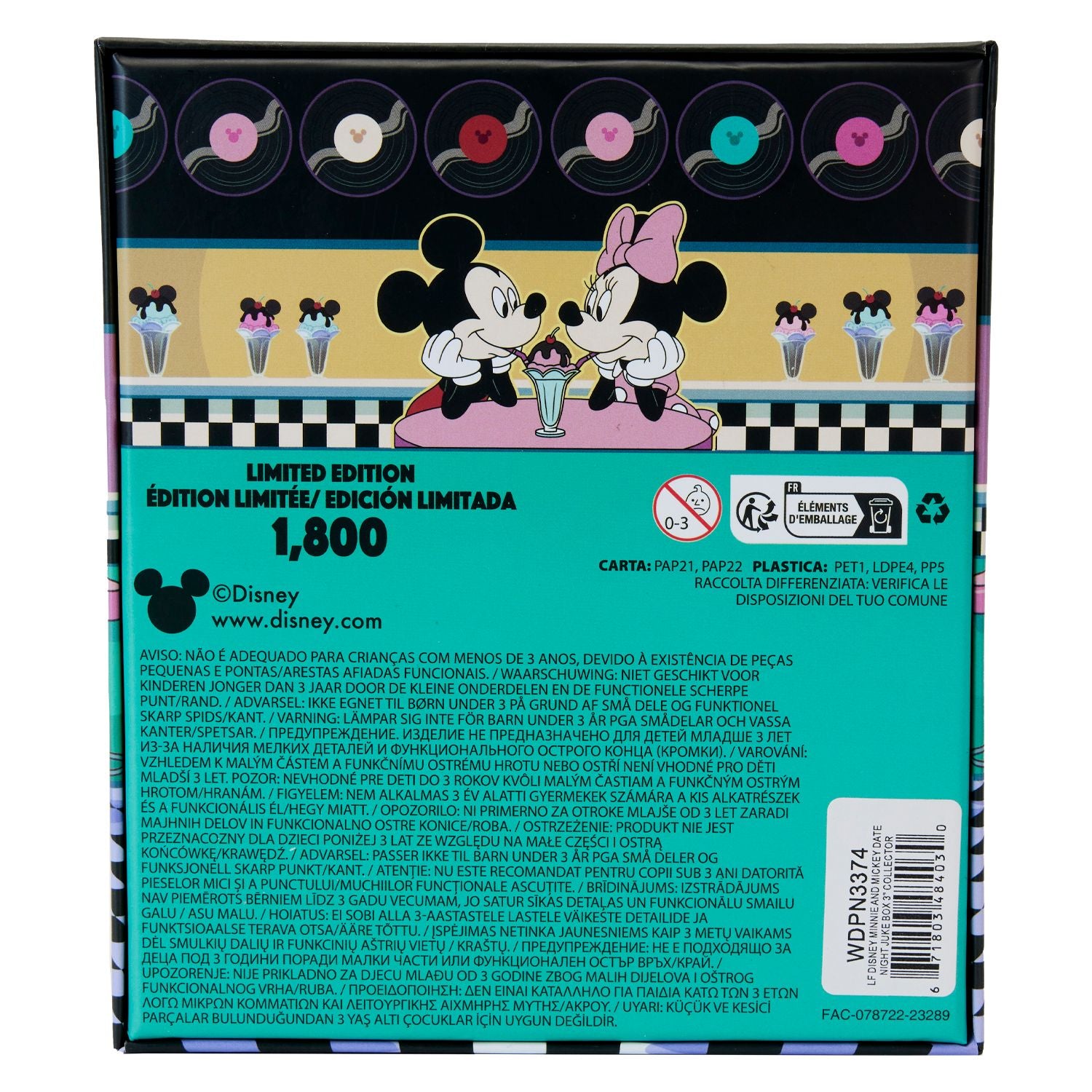 Loungefly DISNEY MINNIE AND MICKEY DATE NIGHT JUKE BOX 3" COLLECTOR BOX PIN