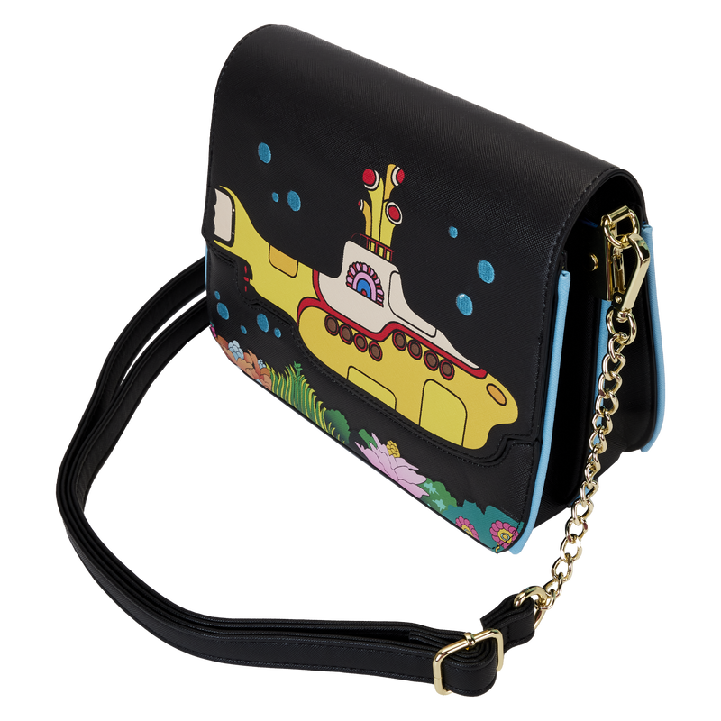 Loungefly The Beatles Yellow Submarine Flap Pocket Crossbody Bag