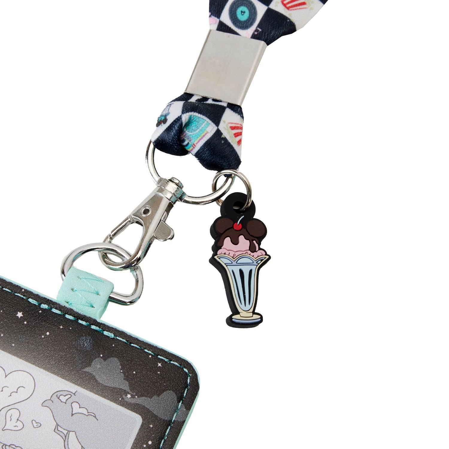 Loungefly DISNEY MICKEY AND MINNIE DATE NIGHT DRIVE-IN LANYARD WITH CARDHOLDER