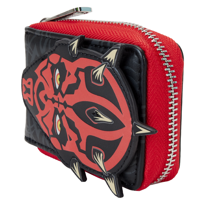 Loungefly Star Wars: The Phantom Menace 25th Anniversary Darth Maul Glow Accordion Zip Around Wallet