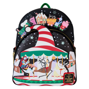 Loungefly The Nightmare Before Christmas Candy Cane Carousel Glow Mini Backpack