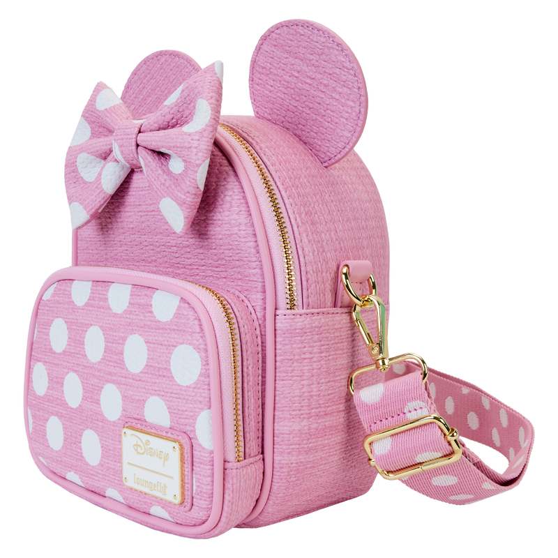 Minnie Mouse Woven Texture Convertible Mini Backpack & Crossbody Bag