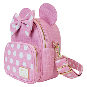 Minnie Mouse Woven Texture Convertible Mini Backpack & Crossbody Bag