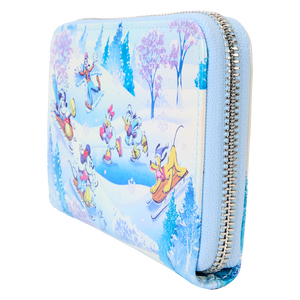 Loungefly Mickey & Friends Winter Wonderland Scene Zip Around Wallet