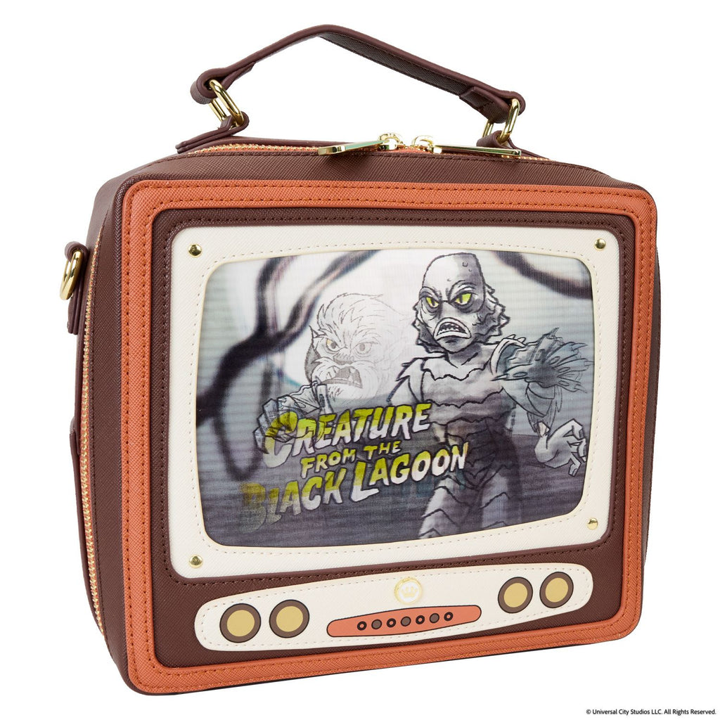 Loungefly UNIVERSAL MONSTERS VINTAGE TV TRIPLE LENTICULAR CROSSBODY BAG