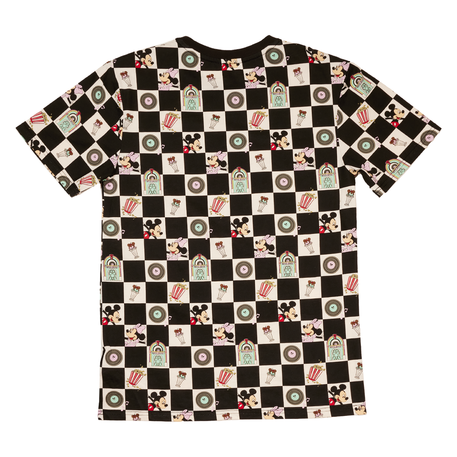 Loungefly DISNEY MICKEY AND MINNIE DATE NIGHT DINER CHECKERED UNISEX TEE